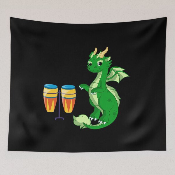 Item preview, Dragon Playing Conga Drum ,Funny Good Dragon Congo Drum Lovers Green Design designed and sold by pedrored369.