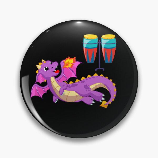 Item preview, Dragon Playing Conga Drum ,Funny Good Dragon Congo Drum Lovers Purple Design designed and sold by pedrored369.