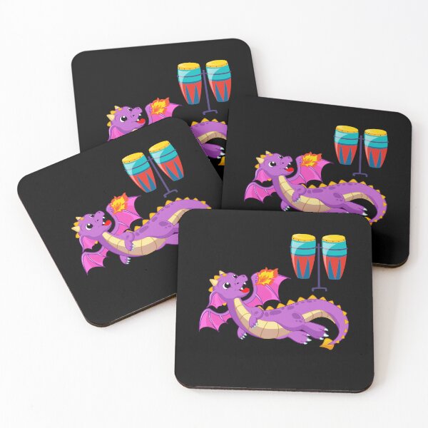 Item preview, Dragon Playing Conga Drum ,Funny Good Dragon Congo Drum Lovers Purple Design designed and sold by pedrored369.