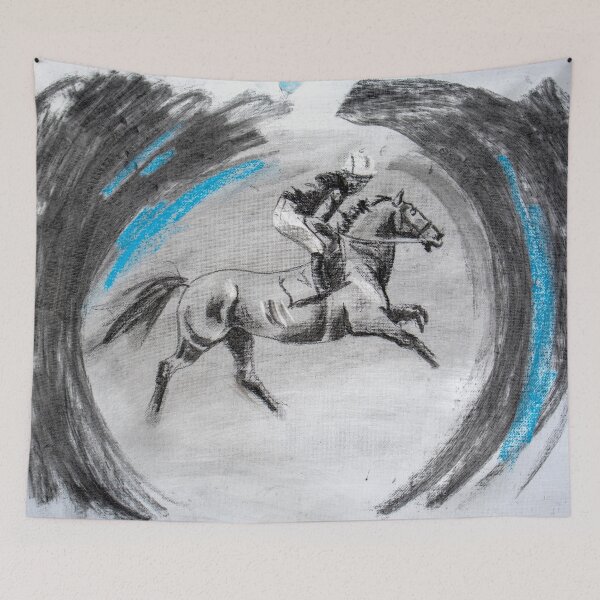 Item preview, Galloping Race Horse in Charcoal designed and sold by Kathysartroom.