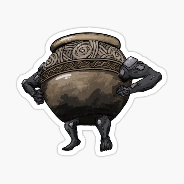 Iron-Fist Alexander the Warrior Jar Sticker - Elden Ring Inspired