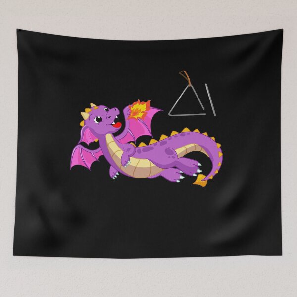 Item preview, Dragon Playing Triangle ,Funny Good Dragon Triangle Lovers Purple Design designed and sold by pedrored369.