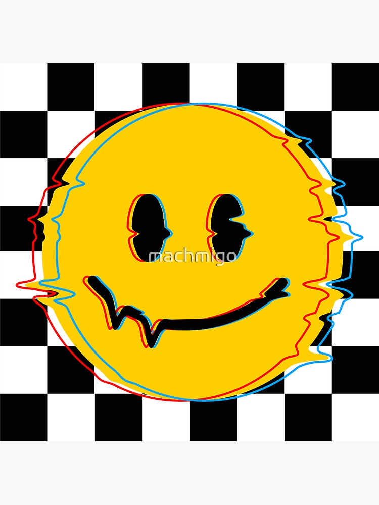 You Make Me Happy | Smiley Face Checkered | Glass Cup