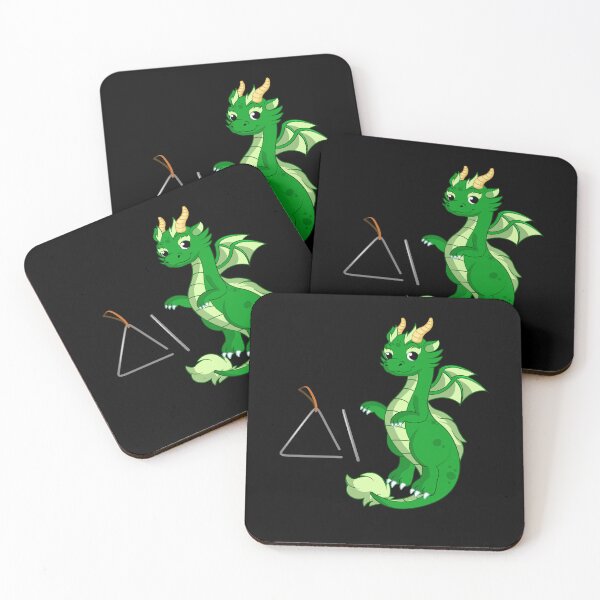 Item preview, Dragon Playing Triangle ,Funny Good Dragon Triangle Lovers Green Design designed and sold by pedrored369.