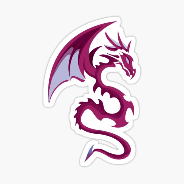 Magenta Tribal Dragon Sticker