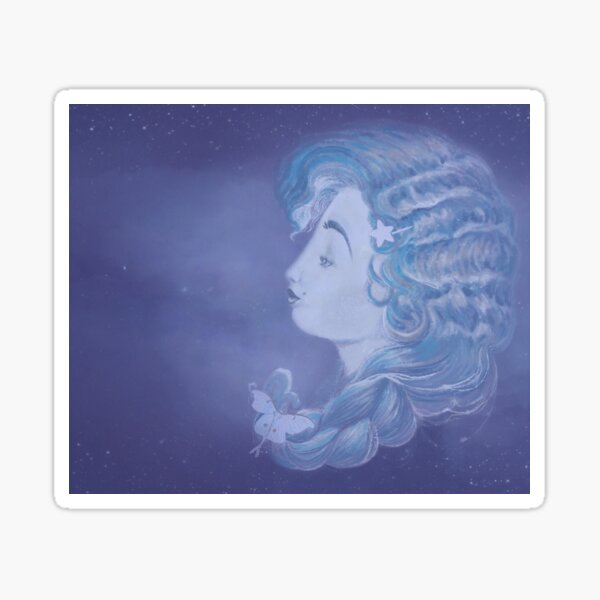 Vintage Blue Moon Sticker