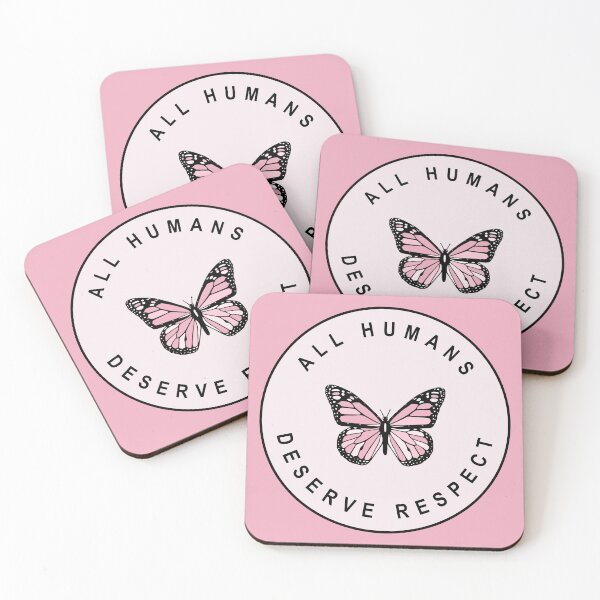 Item preview, All Humans Deserve Respect - Cute Pastel Butterfly designed and sold by voltzandvoices.