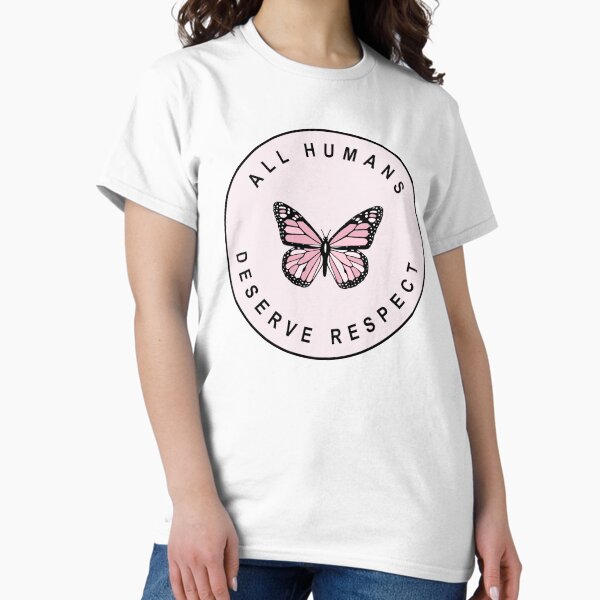 Item preview, All Humans Deserve Respect - Cute Pastel Butterfly designed and sold by voltzandvoices.