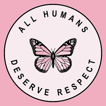 Artwork thumbnail, All Humans Deserve Respect - Cute Pastel Butterfly by voltzandvoices
