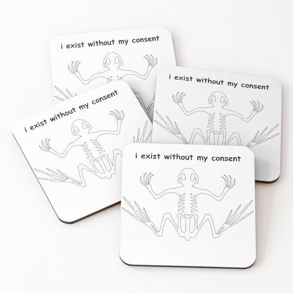 Item preview, i exist without my consent-funny frogs quotations designed and sold by famaa.