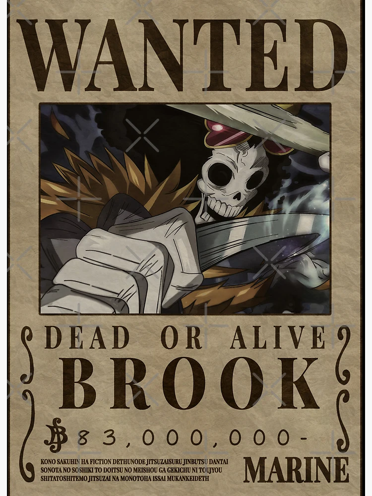 Brook One Piece Poster Wanted Beach Towel by Anime One Piece - Pixels