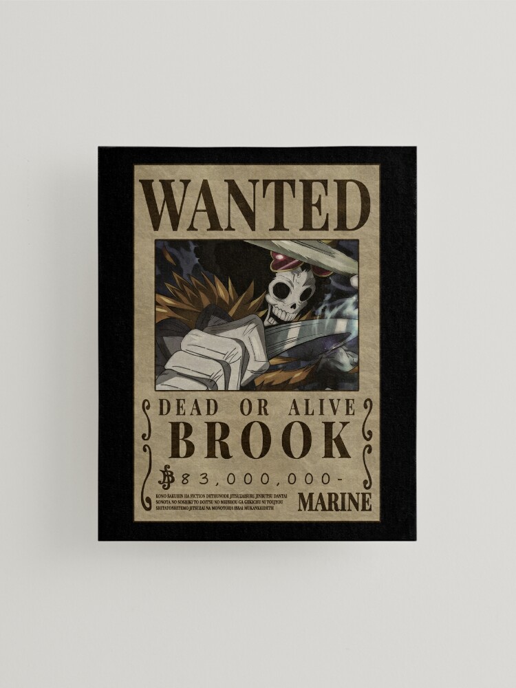 Sticker for Sale avec l'œuvre « Brook Wanted Poster One Piece » de