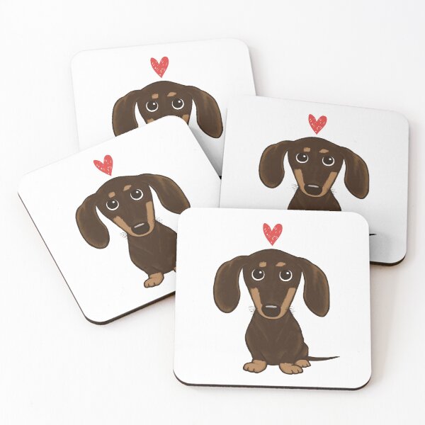 Item preview, Dog Valentine Chocolate Dachshund Cute Wiener Dog with Heart designed and sold by Jenn Inashvili.