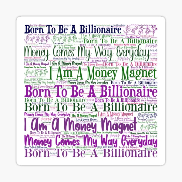 MONEY vision board stickers: € millionaire Sticker for Sale by  AngelikaFree