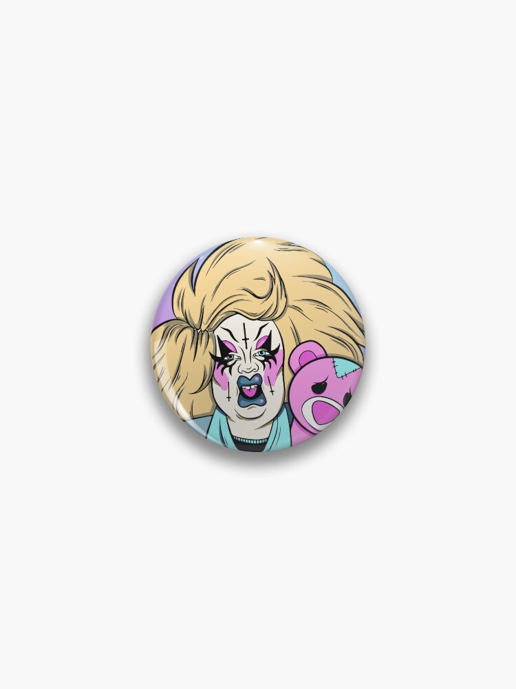 Thumbnail 1 of 3, Pin, Blushing Bear designed and sold by Karmakhaos.
