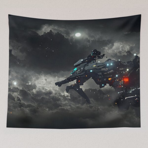Item preview, Ronin spaceship over the clouds designed and sold by ScarletMagi.