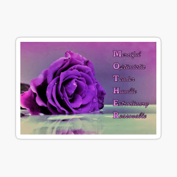 Meaning of Mother with Purple Flower Sticker