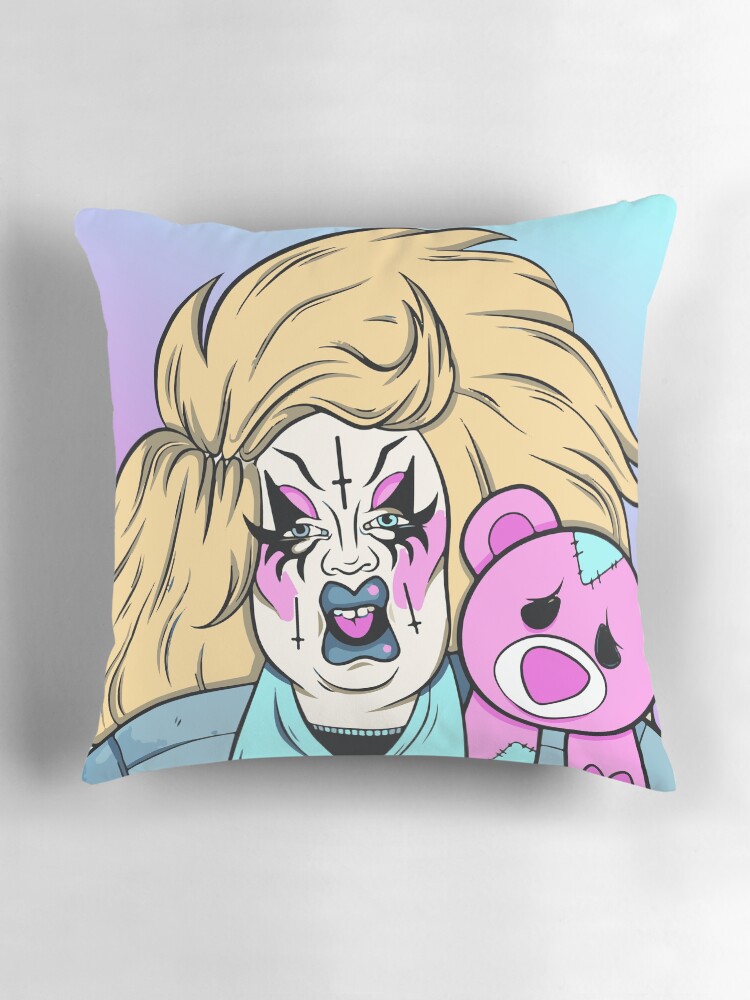 Thumbnail 3 of 4, Pillow, Blushing Bear designed and sold by Karmakhaos.