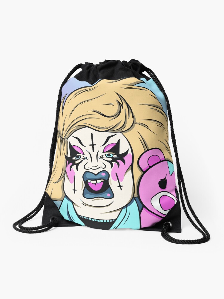 Thumbnail 1 of 3, Drawstring Bag, Blushing Bear designed and sold by Karmakhaos.