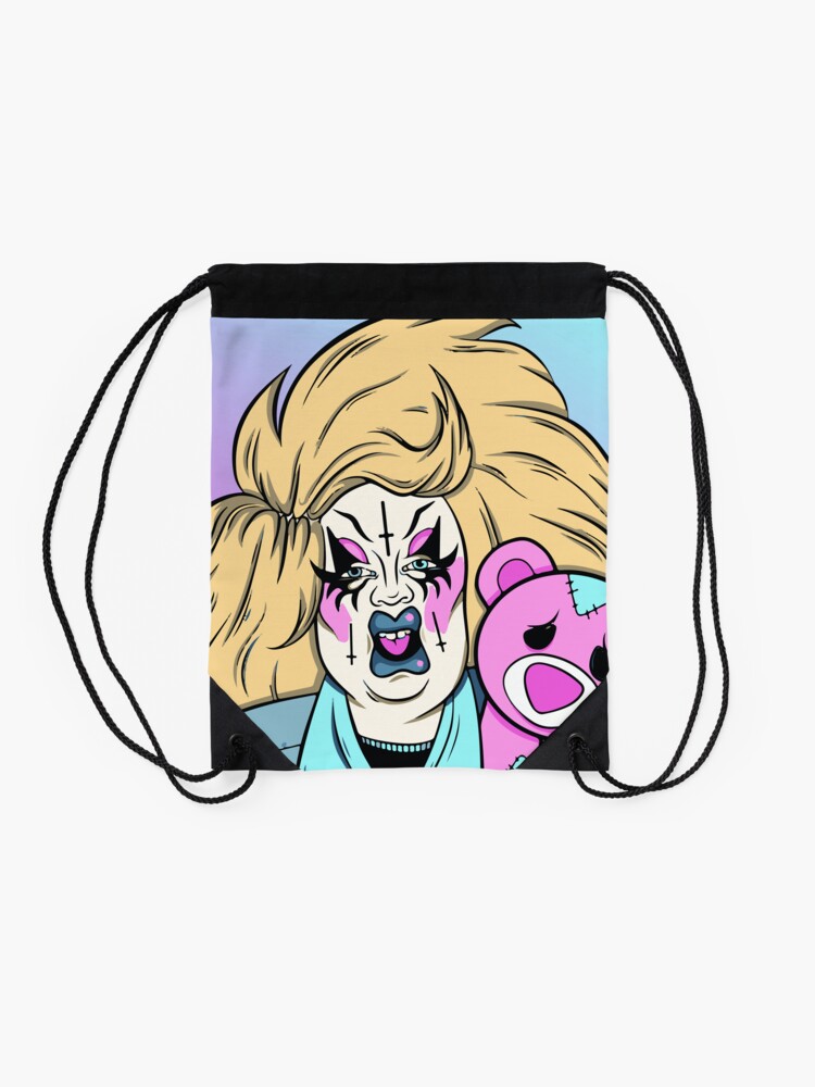Thumbnail 2 of 3, Drawstring Bag, Blushing Bear designed and sold by Karmakhaos.