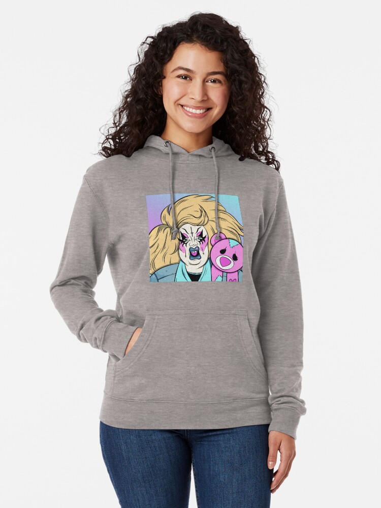 Thumbnail 2 of 5, Lightweight Hoodie, Blushing Bear designed and sold by Karma Khaos.