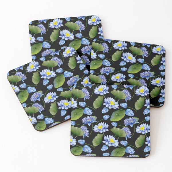 Item preview, Blue Lotus, Nymphaea Caerulea, Water Lily Pattern designed and sold by Orianah.