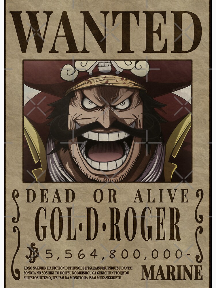 Gold Roger One Piece Wanted Poster Art Board Print for Sale by One Piece  Bounty Poster