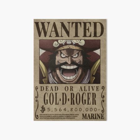 Gold Roger One Piece Wanted Poster Art Board Print for Sale by