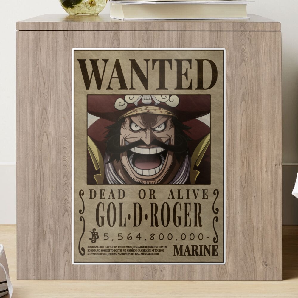 Sticker for Sale avec l'œuvre « Gold D Roger Wanted poster prime d'une  seule pièce (prix mis à jour 2023) » de l'artiste justchemsou