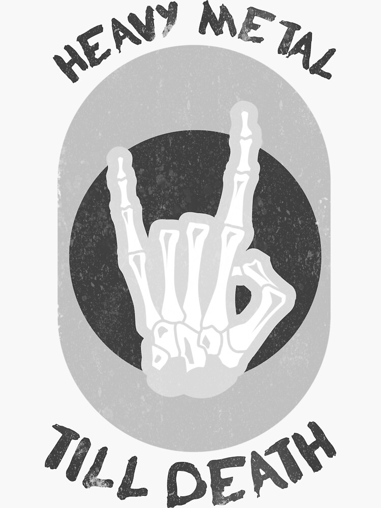 "Horns up heavy metal skeleton hand " Sticker by dalhouziemakes Redbubble