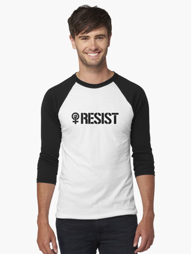 Imagen 1 de 3, Camiseta ¾ estilo béisbol con la obra Resista Pegatina para el parachoques, diseñada y vendida por partyfarty.