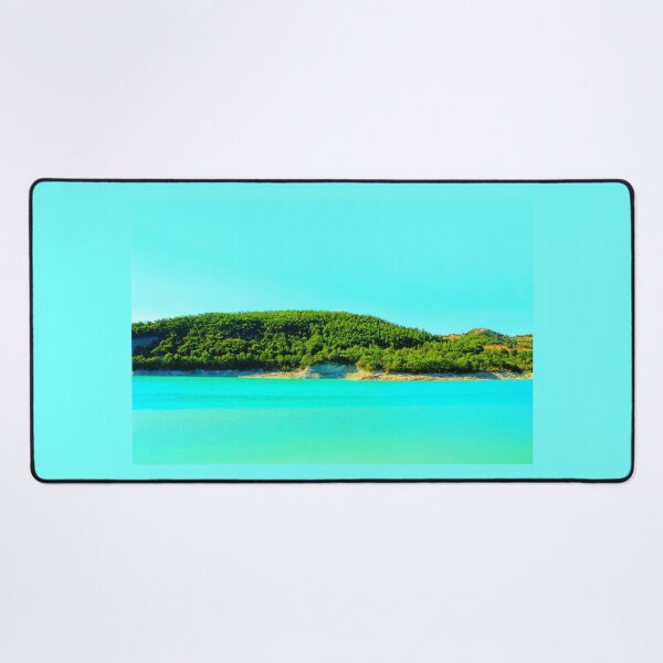 Item preview, Scene from Lago di Fiastra with waters, shores, hills and buildings designed and sold by Kristina Drozd.