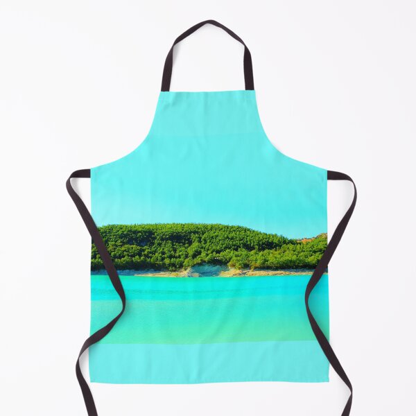 Item preview, Scene from Lago di Fiastra with waters, shores, hills and buildings designed and sold by Kristina Drozd.
