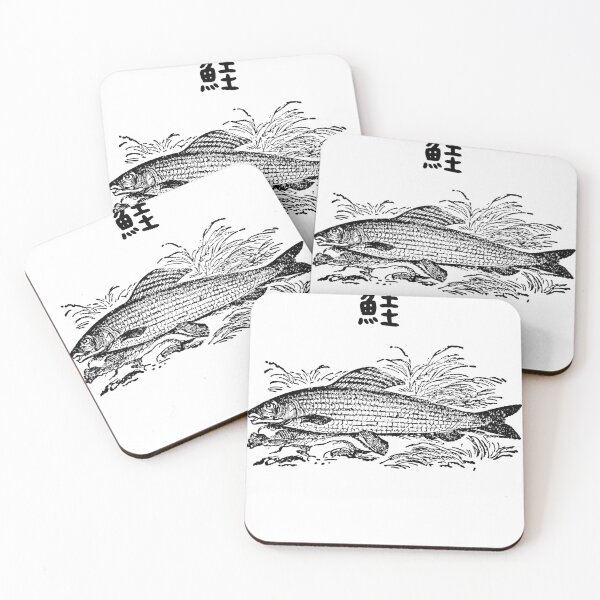 Item preview, Grayling 鮭 Old Vintage Fish Black White designed and sold by Snoot-Store.