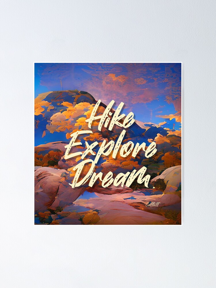 "Hike Explore Dream Impressionist Painting of Colorado Rocky