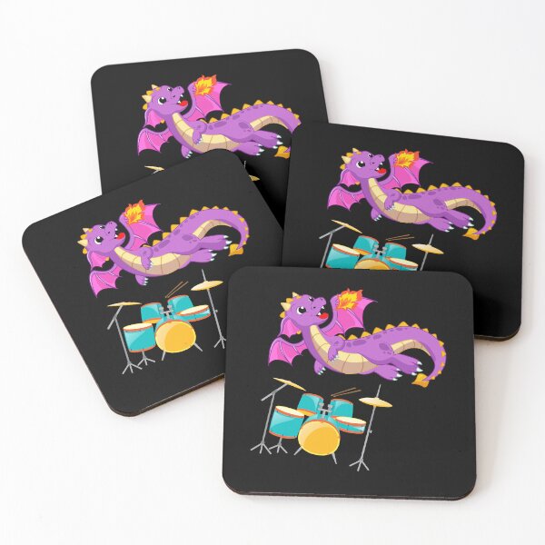 Item preview, Dragon Playing Drums ,Funny Good Dragon Drums Lovers Purple Design designed and sold by pedrored369.