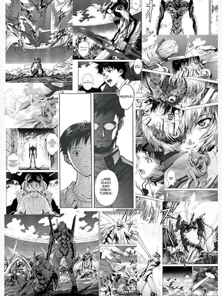 Neon Genesis manga collage Art Board Print for Sale by mafesodre