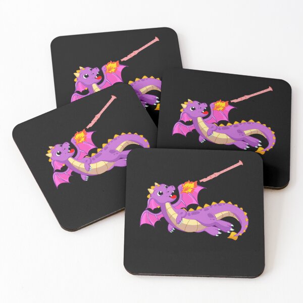 Item preview, Dragon Playing Flute ,Funny Good Dragon Flute Lovers Purple Design designed and sold by pedrored369.