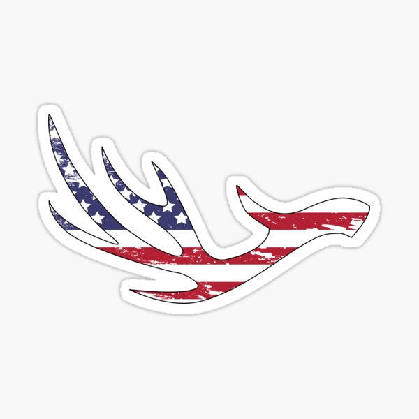 American Whitetail Antler Sticker