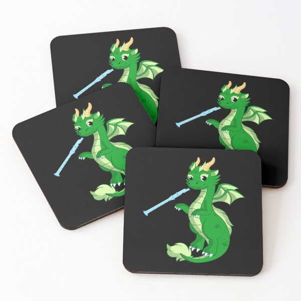Item preview, Dragon Playing Flute ,Funny Good Dragon Flute Lovers Green Design designed and sold by pedrored369.