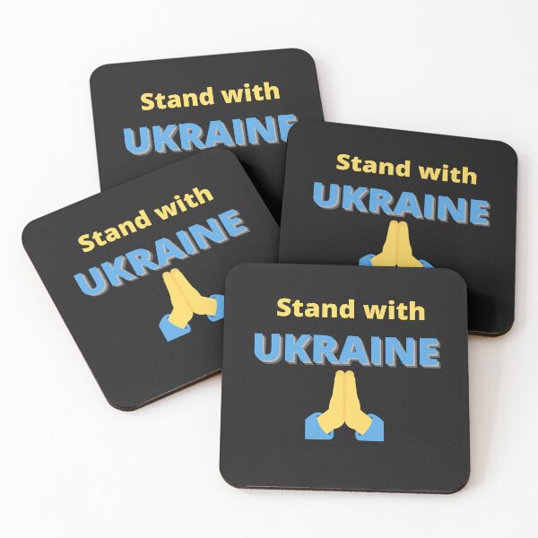 Item preview, STAND WITH UKRAINE WITH PRAYING HANDS IN BLUE AND YELLOW designed and sold by DoloresAlaire.
