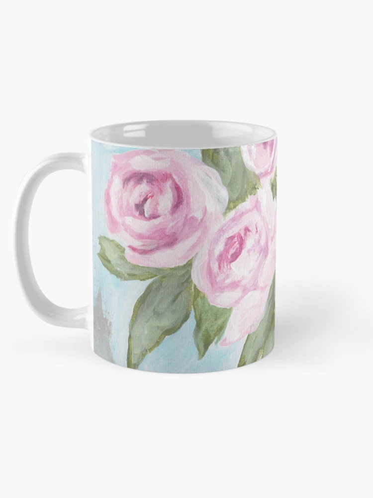 Thumbnail 5 of 6, Coffee Mug, Pink Textured Roses designed and sold by Shelly Moore.
