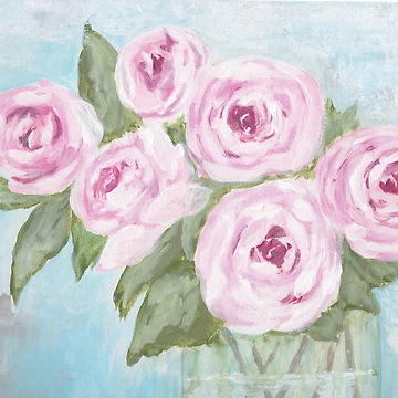 Artwork thumbnail, Pink Textured Roses by Shelly Moore