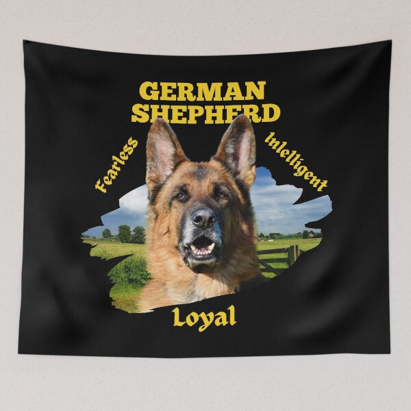Item preview, German Shepherd Alsatian Dog design with main behaviour traits ,  intelligent , fearless and loyal pet designed and sold by BearCaveDesigns.