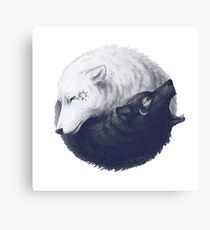 Wolf Yin Yang Canvas Print