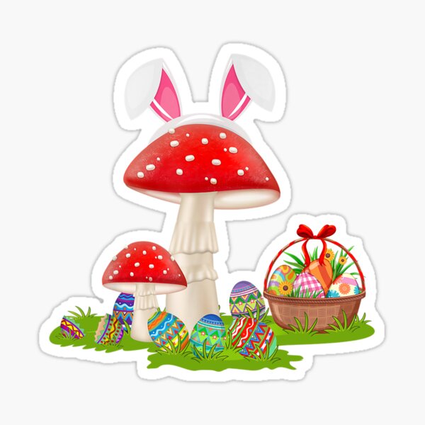 Item preview, Mushroom Fruit Easter Egg Hunting Bunny Mushroom Easter designed and sold by SweetThreads79.