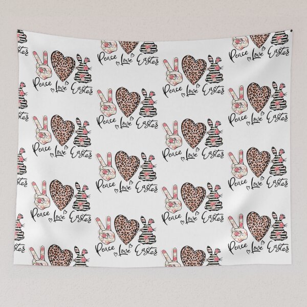 Item preview, Peace Love Easter Bunny Leopard Easter Day designed and sold by SweetThreads79.