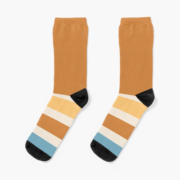 Men's Vintage Stripe Socks - Red, Orange, & Cream