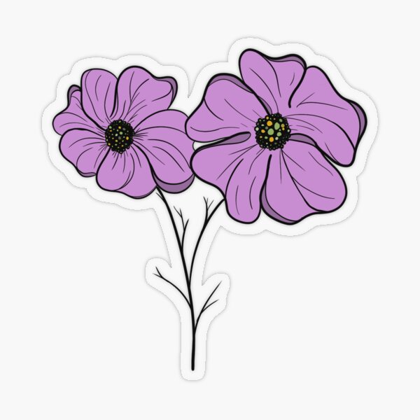 Minimal Floral Circle - Plum – Little Linda Stickers