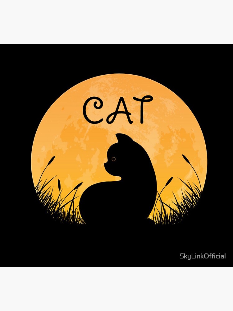 Black Cat Moon Sticker For Sale By Skylinkofficial Redbubble